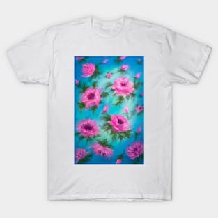 Pink Asters pattern T-Shirt